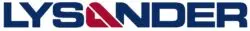 Stylised Lysander logo in blue and red